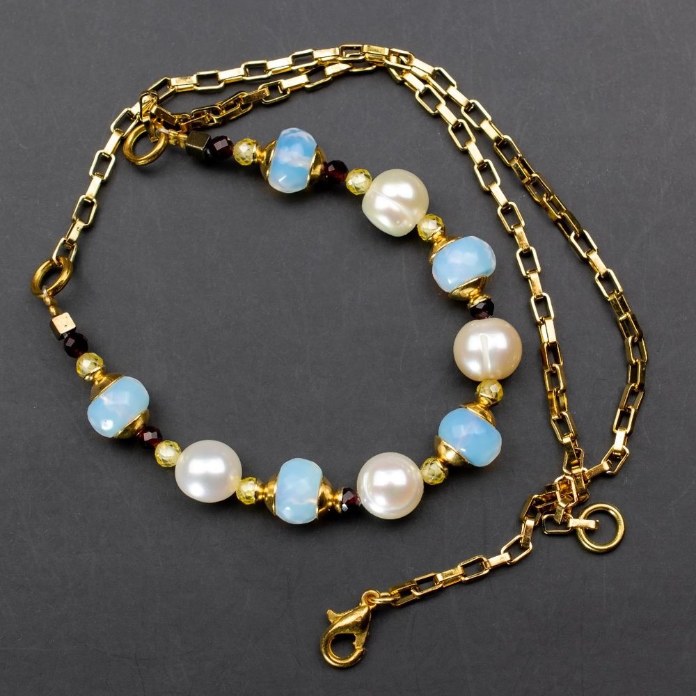 Short dainty multi stone necklace, stack gold box chain choker